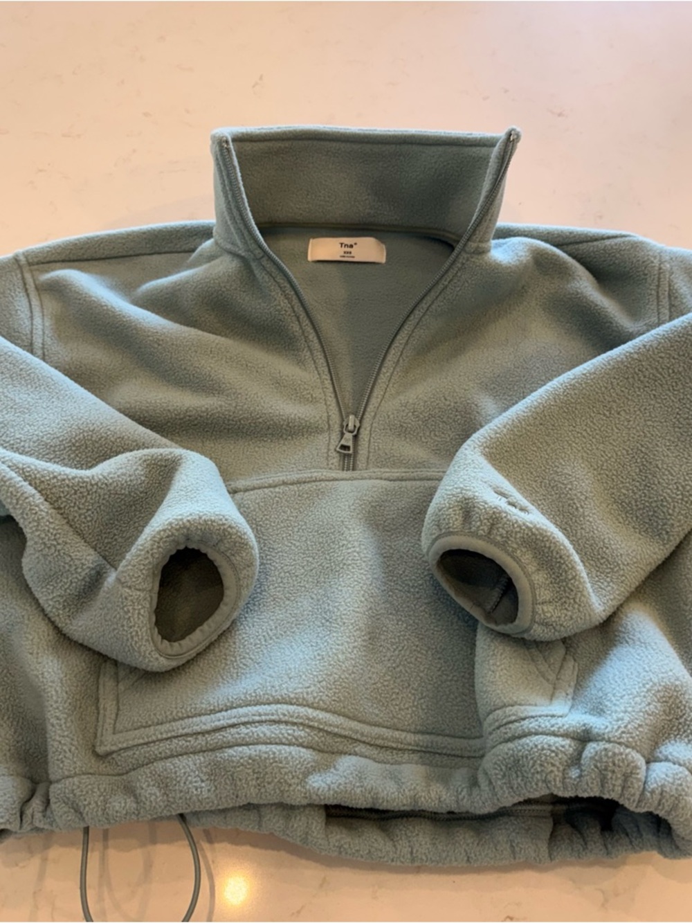 TNA Sage Green Half-Zip Fleece Pullover - Lena
